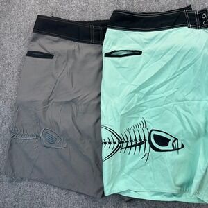 [Lot of 2]Tormenter Board Shorts Men's 40 Gray‎ Green Cargo Swim Trunks Big Fish